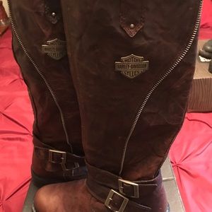 Women Leather Harley Davidson Boots